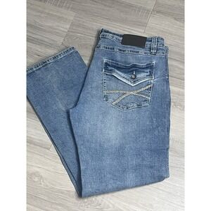 TK Axel Jeans Mens 36x32 (Fits 36x31) Slim Boot Cut Denim Stretch Thick Stitch